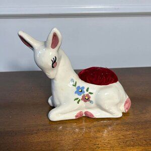 MCM ceramic fawn pin cushion